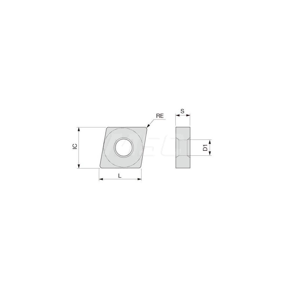 Turning Insert:  CNMA542 T5115,  Solid Carbide TiCN, Al2O3 & TiN Finish,  Neutral,  5/8″ Inscribed Circle,  0.0310″ Corner Radius,  80.0 &deg N/A Diamond,  Series  CNMA
