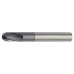 6 mm Dia. × 6 mm Shank × 6 mm DOC × 50 mm OAL, Carbide TiAlN, 2 Flute, CW|15° Helix, Round, Ballnose End Mill