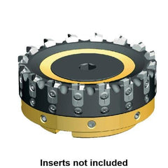 Kennametal - 24 Inserts, 200mm Cut Diam, 60mm Arbor Diam, 3mm Max Depth of Cut, Indexable Square-Shoulder Face Mill - 0/90° Lead Angle, 63mm High, Series AluMill - Eagle Tool & Supply