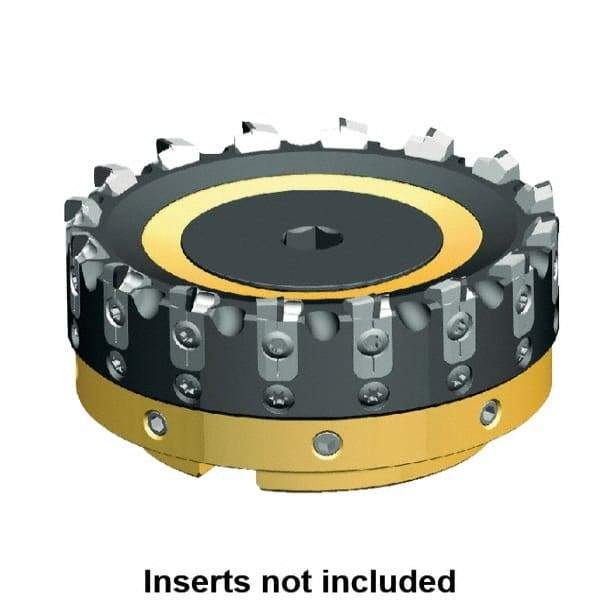 Kennametal - 18 Inserts, 160mm Cut Diam, 40mm Arbor Diam, 3mm Max Depth of Cut, Indexable Square-Shoulder Face Mill - 0/90° Lead Angle, 63mm High, Series AluMill - Eagle Tool & Supply