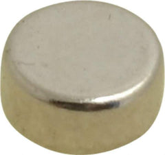 Mag-Mate - 0.22" Diam x 0.1" High Neodymium Rare Earth Magnet - 1 Lb Max Capacity, 200°F Max, Nickel Plated - Eagle Tool & Supply