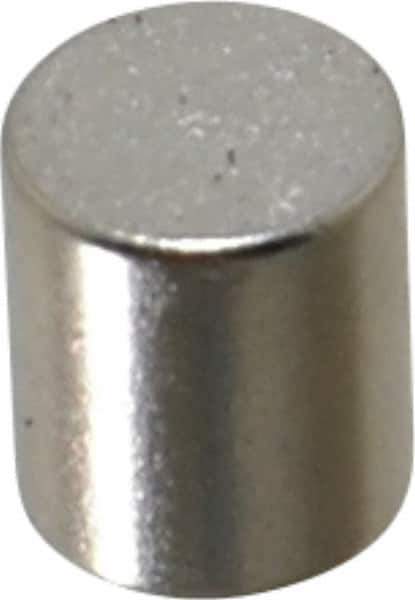 Mag-Mate - 0.22" Diam x 1/4" High Neodymium Rare Earth Magnet - 1.5 Lb Max Capacity, 200°F Max, Nickel Plated - Eagle Tool & Supply