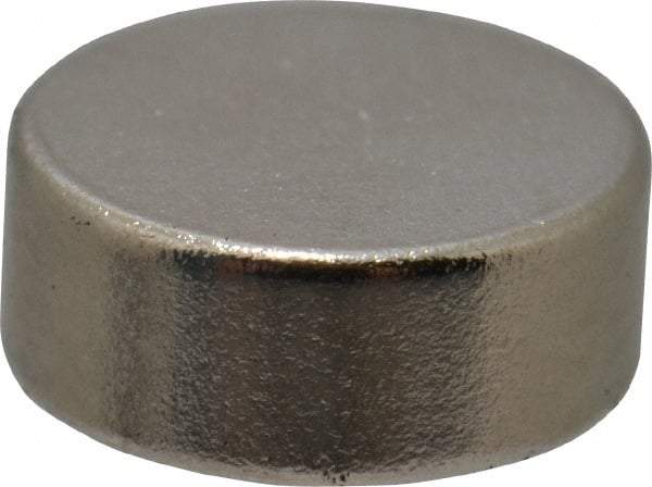 Mag-Mate - 1/4" Diam x 0.1" High Neodymium Rare Earth Magnet - 1 Lb Max Capacity, 200°F Max, Nickel Plated - Eagle Tool & Supply