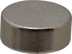 Mag-Mate - 1/4" Diam x 0.1" High Neodymium Rare Earth Magnet - 1 Lb Max Capacity, 200°F Max, Nickel Plated - Eagle Tool & Supply