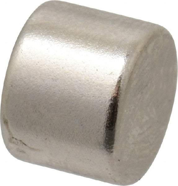 Mag-Mate - 0.32" Diam x 1/4" High Neodymium Rare Earth Magnet - 3.1 Lb Max Capacity, 200°F Max, Nickel Plated - Eagle Tool & Supply