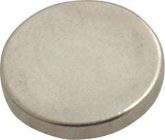 Mag-Mate - 3/8" Diam x 0.06" High Neodymium Rare Earth Magnet - 1 Lb Max Capacity, 200°F Max, Nickel Plated - Eagle Tool & Supply