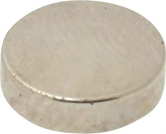 Mag-Mate - 3/8" Diam x 0.1" High Neodymium Rare Earth Magnet - 2 Lb Max Capacity, 200°F Max, Nickel Plated - Eagle Tool & Supply