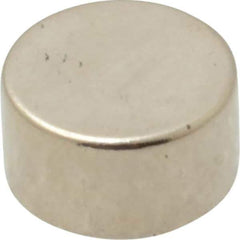 Mag-Mate - 3/8" Diam x 0.2" High Neodymium Rare Earth Magnet - 4.5 Lb Max Capacity, 200°F Max, Nickel Plated - Eagle Tool & Supply