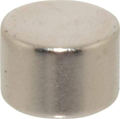 Mag-Mate - 3/8" Diam x 1/4" High Neodymium Rare Earth Magnet - 4.6 Lb Max Capacity, 200°F Max, Nickel Plated - Eagle Tool & Supply