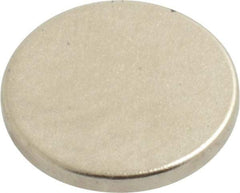 Mag-Mate - 1/2" Diam x 0.06" High Neodymium Rare Earth Magnet - 3 Lb Max Capacity, 200°F Max, Nickel Plated - Eagle Tool & Supply