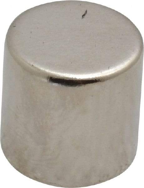 Mag-Mate - 1/2" Diam x 1/2" High Neodymium Rare Earth Magnet - 11.2 Lb Max Capacity, 200°F Max, Nickel Plated - Eagle Tool & Supply