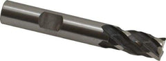 Minicut International - 3/8", 3/4" LOC, 3/8" Shank Diam, 2-1/2" OAL, 4 Flute, Powdered Metal Square End Mill - Single End, Uncoated, Spiral Flute, 30° Helix, Centercutting, Right Hand Cut, Right Hand Flute, Series 985 - Eagle Tool & Supply