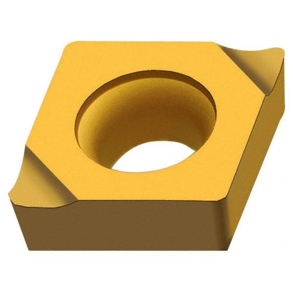 Walter - CCGT21.51 X5 Grade WXM15 Carbide Boring Insert - Multilayer TiAlN/TiN Finish, Diamond, 1/4" Inscr Circle, 3/32" Thick, 1/64" Corner Radius - Eagle Tool & Supply