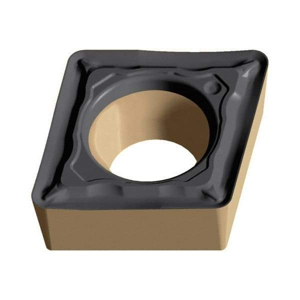 Walter - CCMT32.52 PF4 Grade WPP01 Carbide Turning Insert - TiCN/Al2O3/TiN Finish, 80° Diamond, 3/8" Inscr Circle, 5/32" Thick, 1/32" Corner Radius - Eagle Tool & Supply