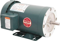 Leeson - 2 Max hp, 1,800 Max RPM, Premium Efficient Electric AC DC Motor - 230/460 V Input, Three Phase, 56HC Frame, 5/8" Shaft Diam, C-Face with Base Mount, TEFC Enclosure - Eagle Tool & Supply