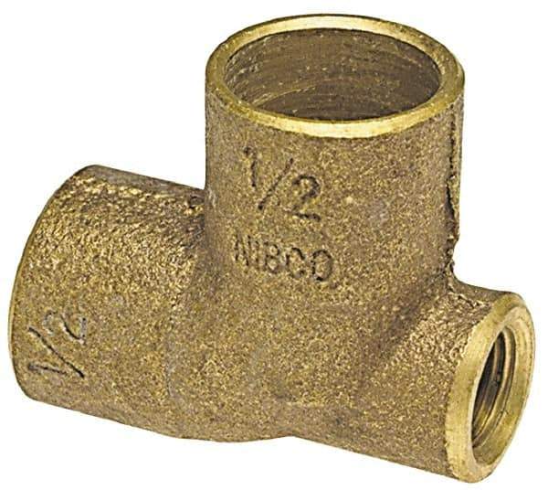 NIBCO - 3/4 x 1/8 x 1" Cast Copper Pipe Baseboard Tee - C x F x C, Pressure Fitting - Eagle Tool & Supply