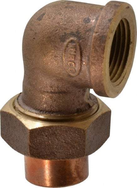 NIBCO - 3/4" Cast Copper Pipe 90° Union Elbow - C x F, Pressure Fitting - Eagle Tool & Supply