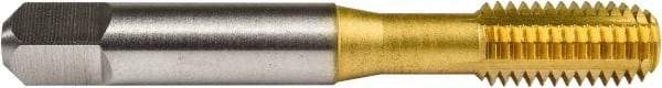 Union Butterfield - M8x1.25 Metric Coarse 6H D9 Thread Limit Bottoming Thread Forming Tap - Powdered Metal High Speed Steel, TiN Finish, 2-23/32" OAL, 11/16" Thread Length, Right Hand Thread, Series 1671 - Eagle Tool & Supply