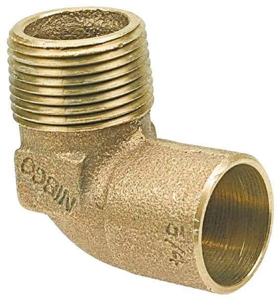 NIBCO - 3/8" Cast Copper Pipe 90° Elbow - C X M, Pressure Fitting - Eagle Tool & Supply