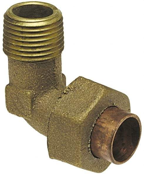 NIBCO - 1" Cast Copper Pipe 90° Union Elbow - C X M, Pressure Fitting - Eagle Tool & Supply