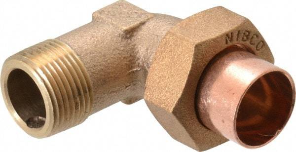 NIBCO - 3/4" Cast Copper Pipe 90° Union Elbow - C X M, Pressure Fitting - Eagle Tool & Supply