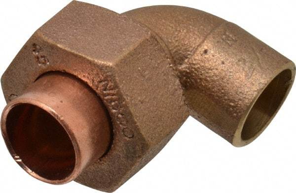 NIBCO - 1/2" Cast Copper Pipe 90° Union Elbow - C x C, Pressure Fitting - Eagle Tool & Supply