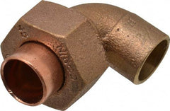 NIBCO - 1/2" Cast Copper Pipe 90° Union Elbow - C x C, Pressure Fitting - Eagle Tool & Supply