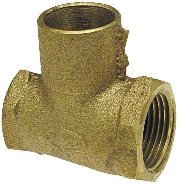 NIBCO - 3/4 x 3/4 x 1/2" Cast Copper Pipe Tee - F x F x C, Pressure Fitting - Eagle Tool & Supply