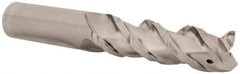 Minicut International - 3/4" Diam, 2-1/2" LOC, 3 Flute Powdered Metal Corner Chamfer Roughing End Mill - Uncoated, 4-3/4" OAL, 3/4" Shank Diam, Single End, Centercutting, 43.5° Helix - Eagle Tool & Supply