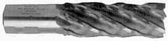 Minicut International - 1-1/4", 4" LOC, 1-1/4" Shank Diam, 6-1/2" OAL, 4 Flute, High Speed Steel Square End Mill - Single End, Uncoated, Spiral Flute, 30° Helix, Centercutting, Right Hand Cut, Series 985 - Eagle Tool & Supply