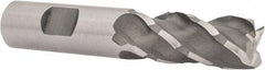 Minicut International - 3/4", 1-5/8" LOC, 3/4" Shank Diam, 3-7/8" OAL, 4 Flute, Powdered Metal Square End Mill - Single End, Uncoated, Spiral Flute, 35° Helix, Centercutting, Right Hand Cut, Right Hand Flute, Series 995 - Eagle Tool & Supply