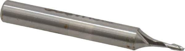 Made in USA - 0.055", 0.165" LOC, 3/16" Shank Diam, 1-1/2" OAL, 2 Flute, High Speed Steel Square End Mill - Single End, Uncoated, Centercutting - Eagle Tool & Supply