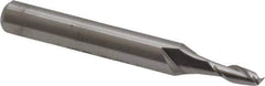 Made in USA - 0.1", 0.3" LOC, 3/16" Shank Diam, 1-1/2" OAL, 2 Flute, High Speed Steel Square End Mill - Single End, Uncoated, Centercutting - Eagle Tool & Supply