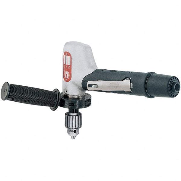 Dynabrade - 1/2" Keyed Chuck - Right Angle Handle, 3,400 RPM, 0.7 hp, 90 psi - Eagle Tool & Supply