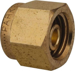 Parker - 1/4" OD, Brass Plug - 3,500 Max Working psi, 9/16" Hex, Comp Ends - Eagle Tool & Supply