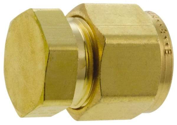 Parker - 1/2" OD, Brass End Cap - 2,200 Max Working psi, 13/16" Hex, Comp Ends - Eagle Tool & Supply