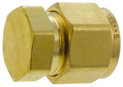Parker - 3/8" OD, Brass End Cap - 2,300 Max Working psi, 5/8" Hex, Comp Ends - Eagle Tool & Supply