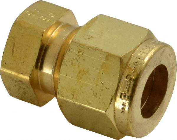 Parker - 3/8" OD, Brass End Cap - 2,300 Max Working psi, 11/16" Hex, Comp Ends - Eagle Tool & Supply