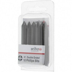 Wiha - #1, Reversible Phillips Screwdriver Pack Bit - 1/4" Drive, 2-3/8" OAL - Eagle Tool & Supply