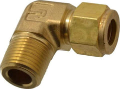 Parker - 1/2" OD, Brass Male Elbow - 2,200 Max Working psi, 7/8" Hex, Comp x MNPT Ends - Eagle Tool & Supply