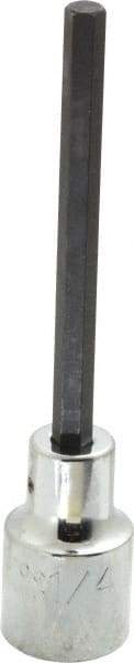 Proto - 1/2" Drive, 1/4" Hex Bit Socket - 4-5/8" OAL, 3-1/8" Bit Length, Long Hex Bit Socket - Eagle Tool & Supply