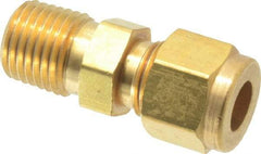 Parker - 5/16" OD, Brass Male Connector - 2,800 Max Working psi, 9/16" Hex, Comp x MNPT Ends - Eagle Tool & Supply