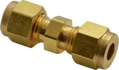 Parker - 1/4" OD, Brass Union - 3,500 Max Working psi, 1/2" Hex, Comp x Comp Ends - Eagle Tool & Supply