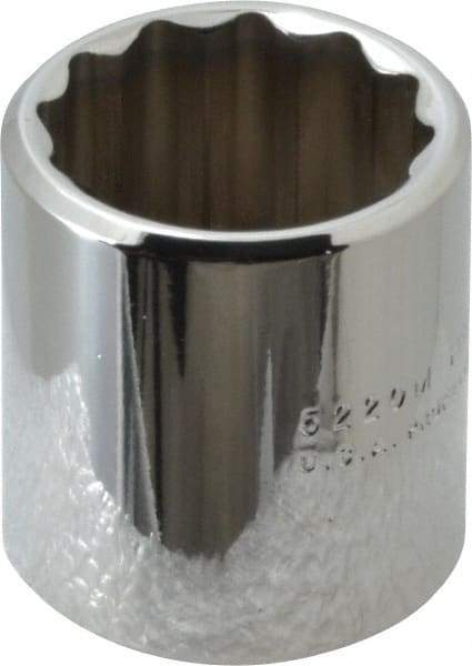 Proto - 3/8" Drive, Standard Hand Socket - 12 Points, 1-3/16" OAL, Chrome Finish - Eagle Tool & Supply