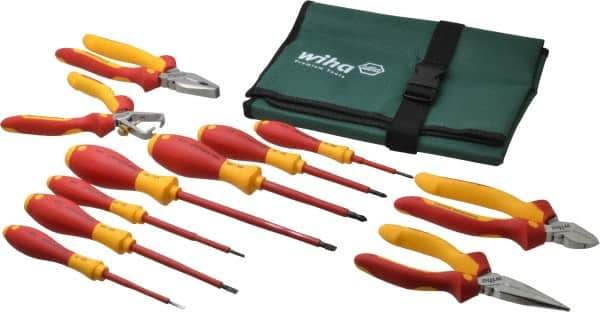 Wiha - 11 Piece Insulated Hand Tool Set - Comes in Canvas Pouch - Eagle Tool & Supply