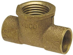 NIBCO - 1-1/2" Cast Copper Pipe Tee - C x C x F, Pressure Fitting - Eagle Tool & Supply