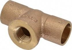 NIBCO - 1/2 x 1/2 x 1/4" Cast Copper Pipe Tee - C x C x F, Pressure Fitting - Eagle Tool & Supply