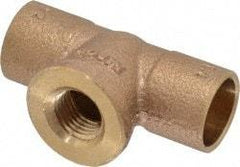 NIBCO - 1/2 x 1/2 x 1/4" Cast Copper Pipe Tee - C x C x F, Pressure Fitting - Eagle Tool & Supply