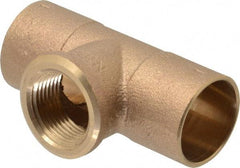 NIBCO - 1 x 1 x 3/4" Cast Copper Pipe Tee - C x C x F, Pressure Fitting - Eagle Tool & Supply