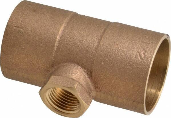 NIBCO - 1-1/2 x 1-1/2 x 1/2" Cast Copper Pipe Tee - C x C x F, Pressure Fitting - Eagle Tool & Supply